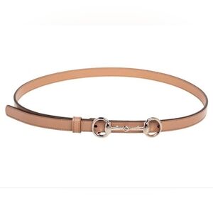 Gucci Beige Leather Horsebit-Buckle Belt